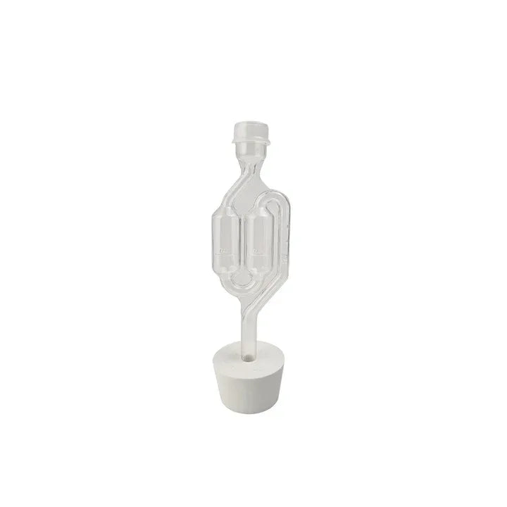 10.0 drilled TPE rubber bung for airlocks, FastRack brand, showing the flexible, perforated rubber bung used in fermentation setups.