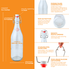Clear Swing Top Bottles (Slim) 33 oz - Case of 8