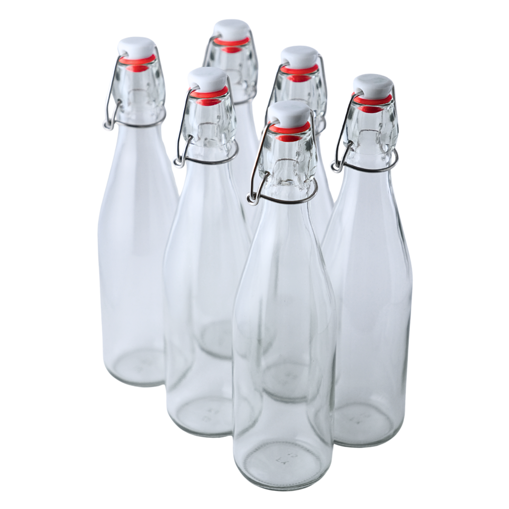Bulk Clear Glass Swing Top Bottles (Slim) - 33 oz (1232 Count Pallet)