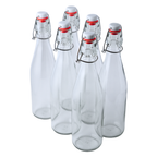Bulk Clear Glass Swing Top Bottles (Slim) - 33 oz (1232 Count Pallet)