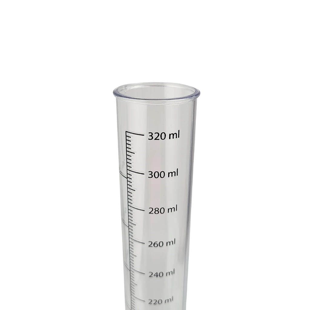 14-inch plastic hydrometer test jar for alcohol testing by FastRack, with clear measurements and durable design.