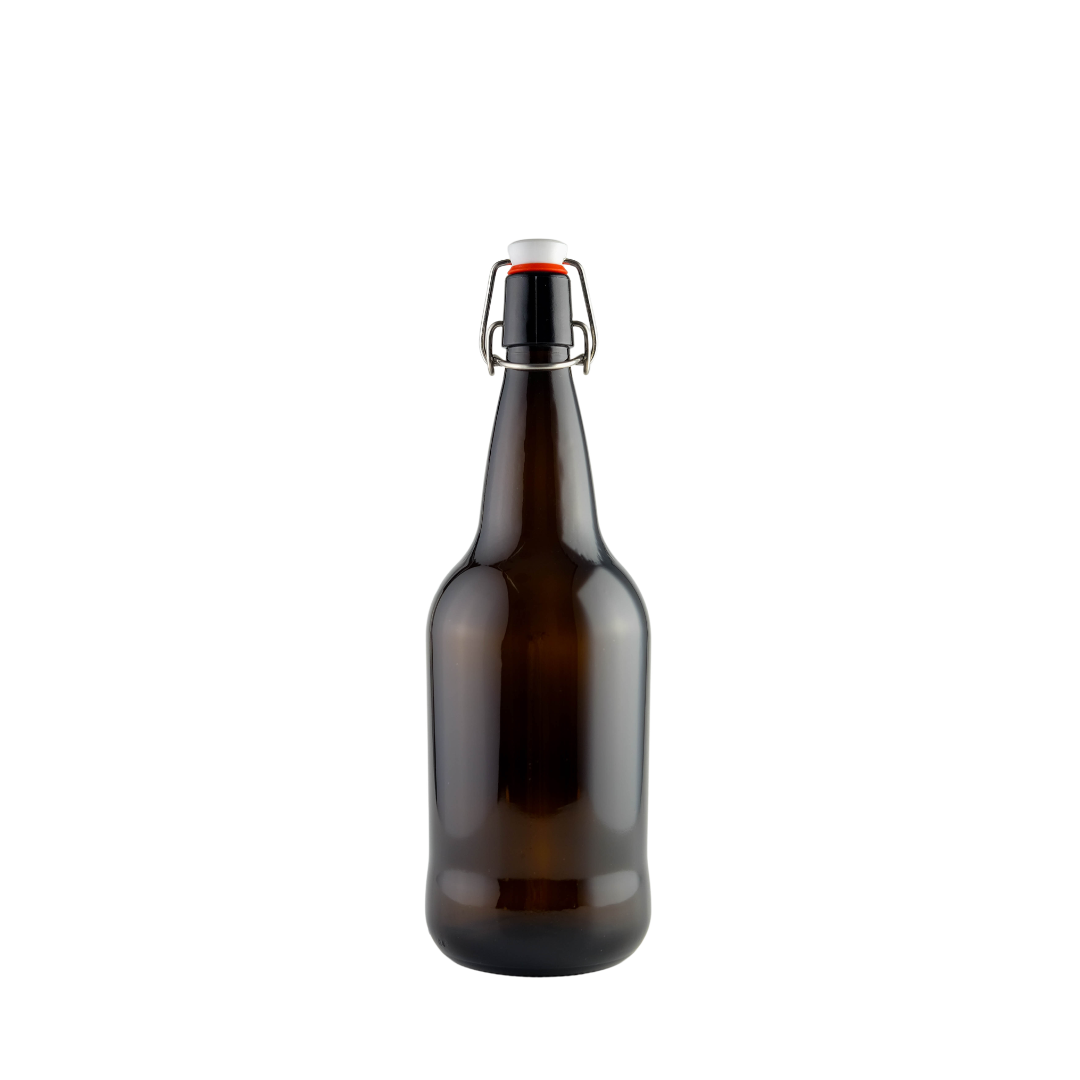 Bulk Amber Swing Top Bottles - 16 oz (1,827 Count Pallet)