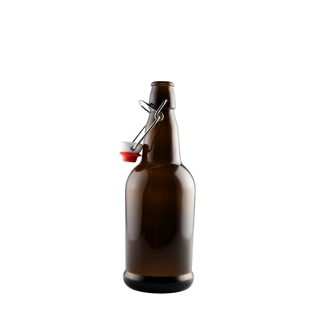 Bulk Amber Swing Top Bottles - 16 oz (1,827 Count Pallet)