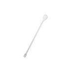 White plastic spoon on a white background