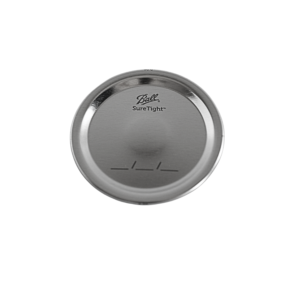 Set of 12 wide mouth lids and bands for Ball Mason Jars by FastBrewing, ideal for homebrewing and preserving food.