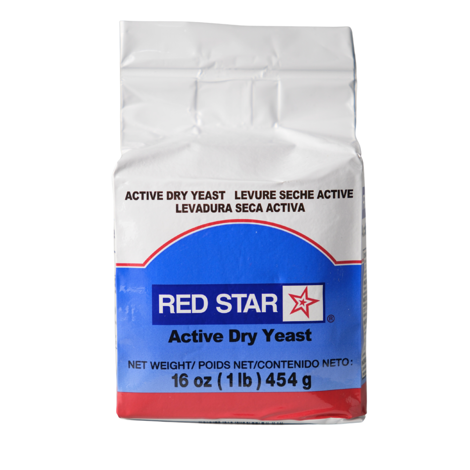 Red Star Active Dry Baking Yeast 1 lb container, ideal for baking, homebrewing, and winemaking, from FastBrewing brand.