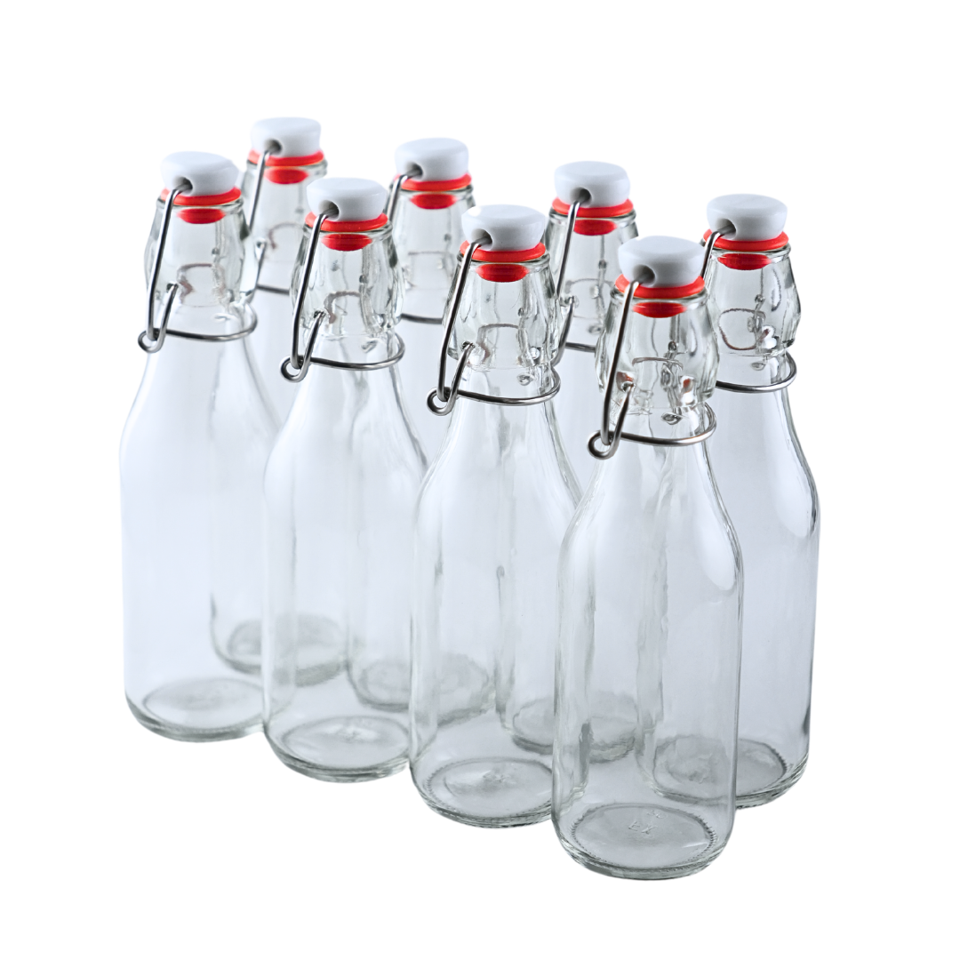 Bulk Clear Swing Top Bottles (Slim) - 8.5 oz (4752 Count Pallet)