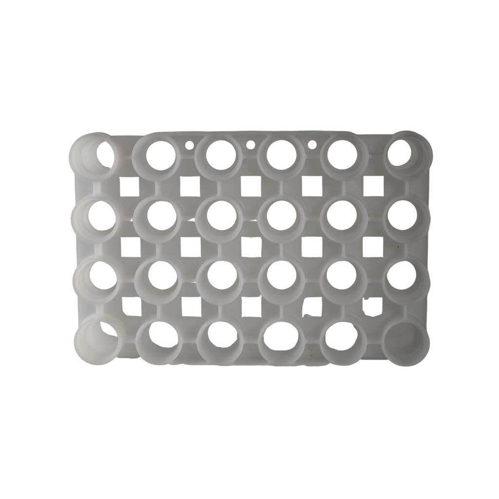 FastRack 24-bottle drying rack with stainless steel frame and multiple slots for drying wine or beverage bottles.