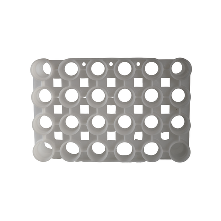 FastRack 24-bottle drying rack with stainless steel frame and multiple slots for drying wine or beverage bottles.