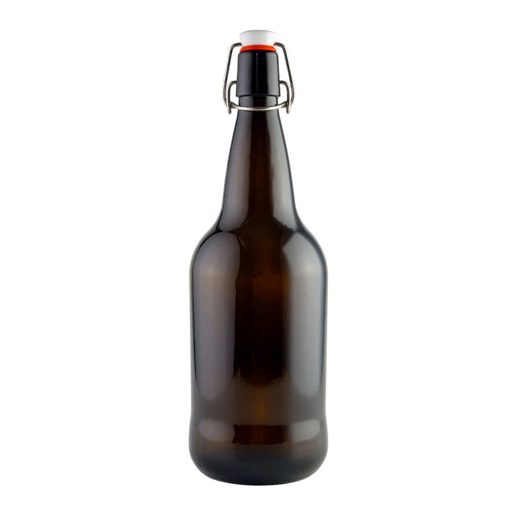Bulk Amber Swing Top Bottles - 33 oz (889 Count Pallet)