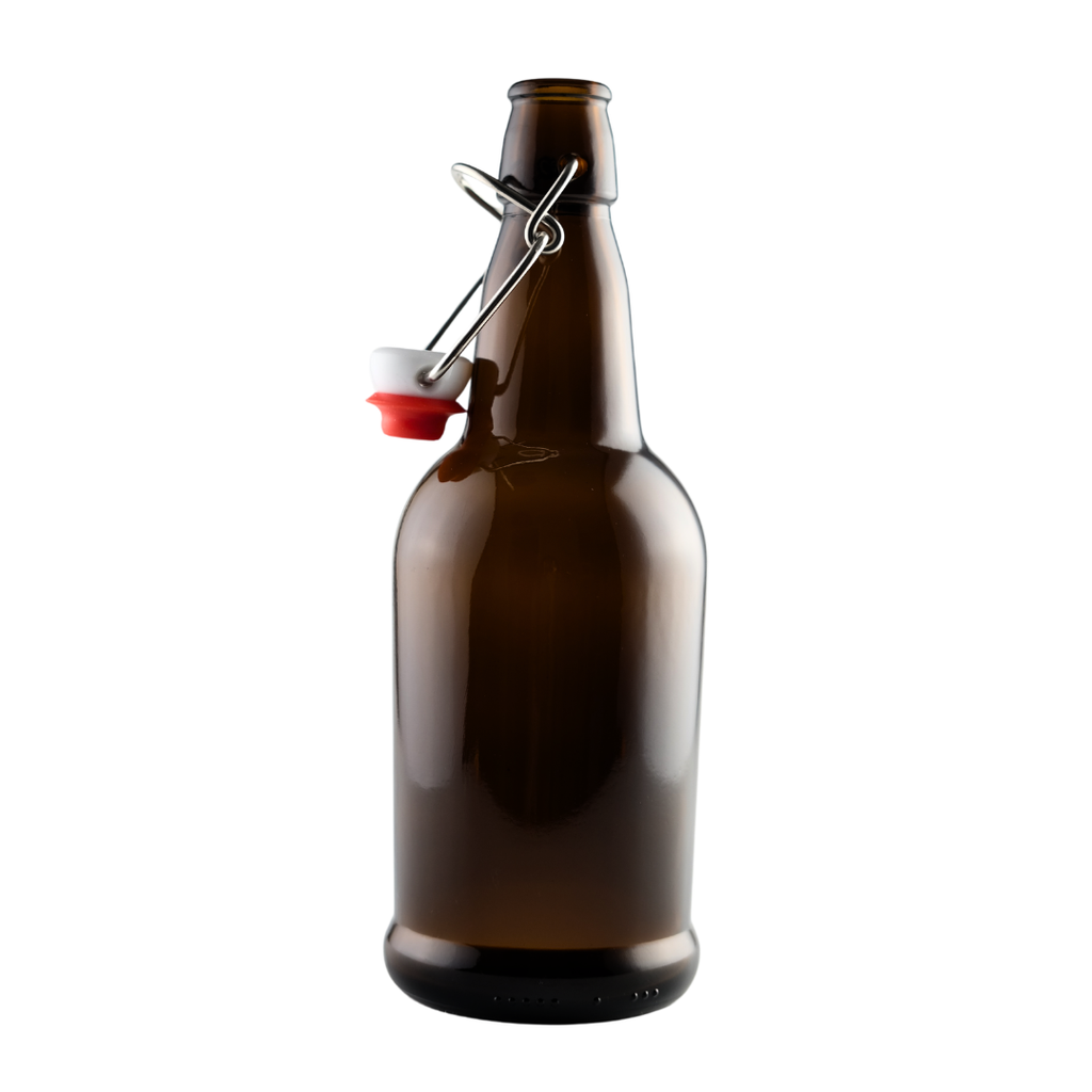 Bulk Amber Swing Top Bottles - 33 oz (889 Count Pallet)