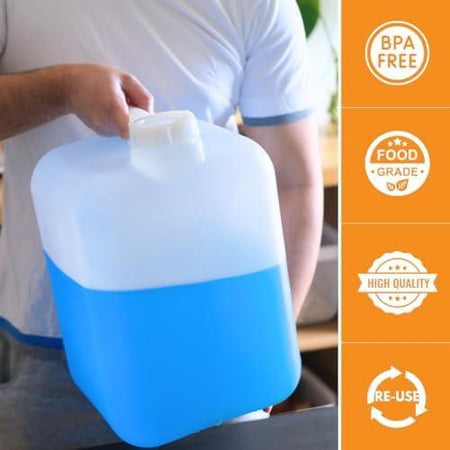 FastRack 6-gallon Hedpak with screw cap, transparent plastic container designed for secure storage and easy sealing.
