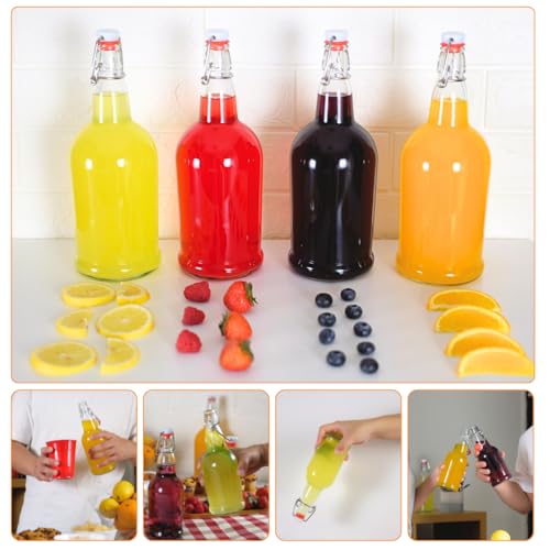 Set of 12 FastRack Amber Swing Top Bottles, 500ml each, with secure metal caps and classic amber glass for storage or beverages.