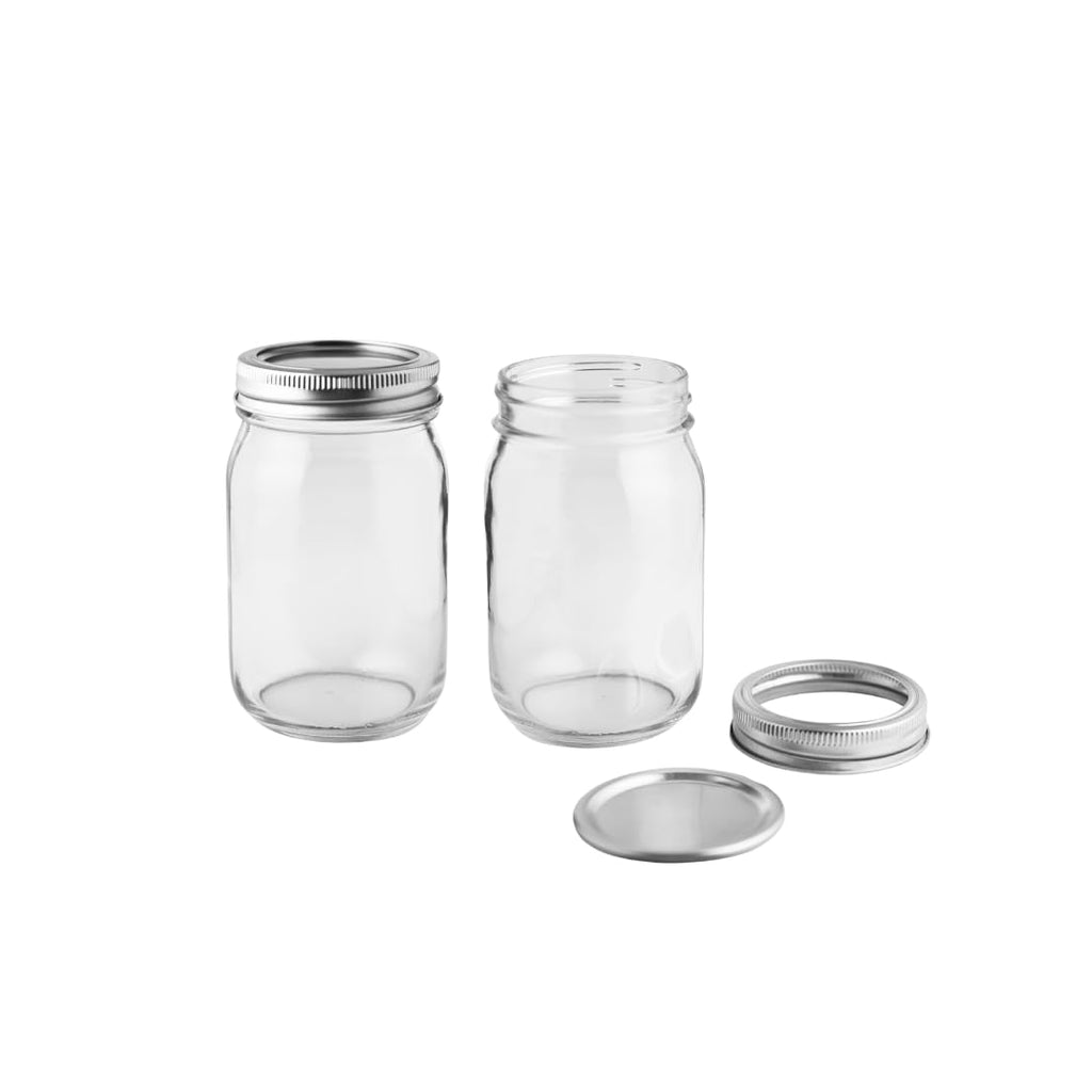 FastRack Glass Mason Jars 16 oz - Pack of 2