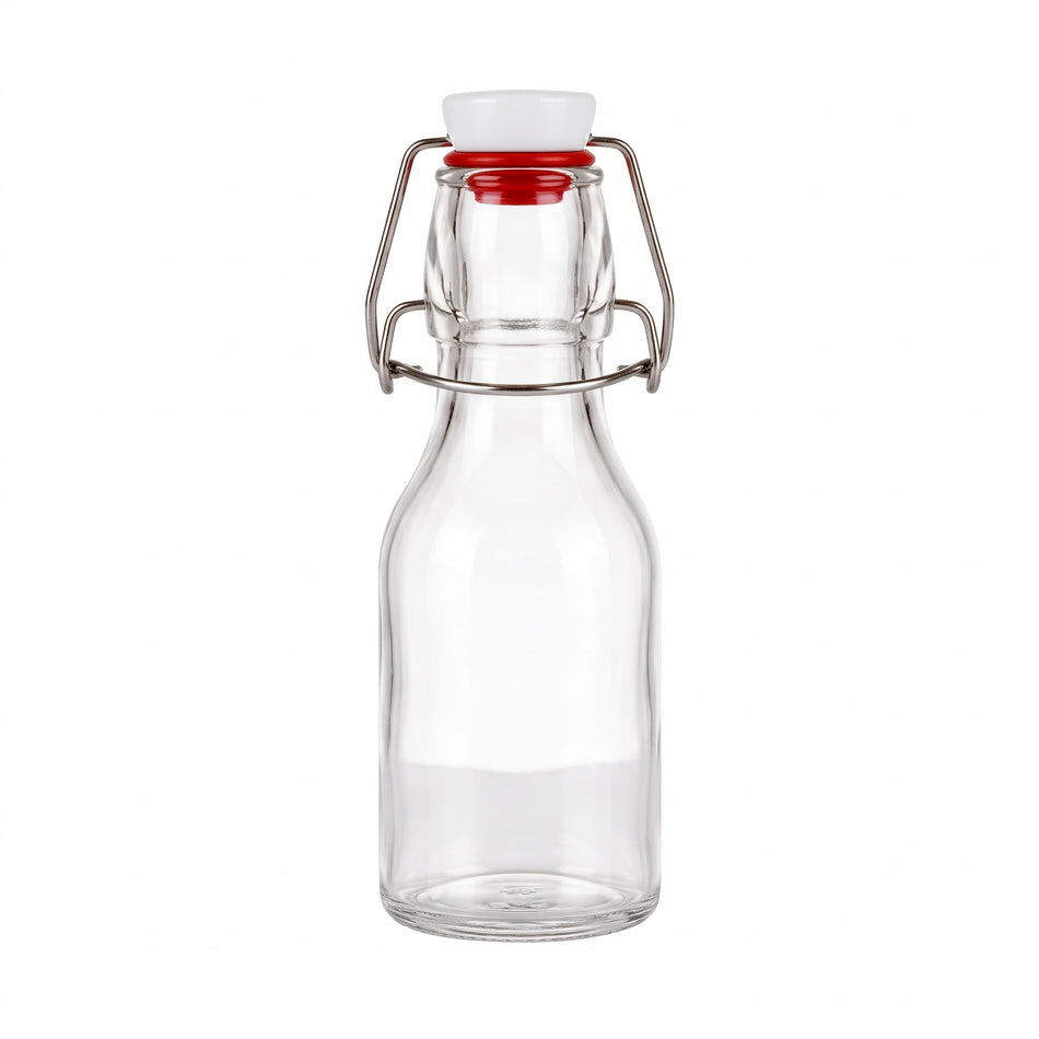 4 oz Clear Swing Top Bottles (Slim) - Case of 12