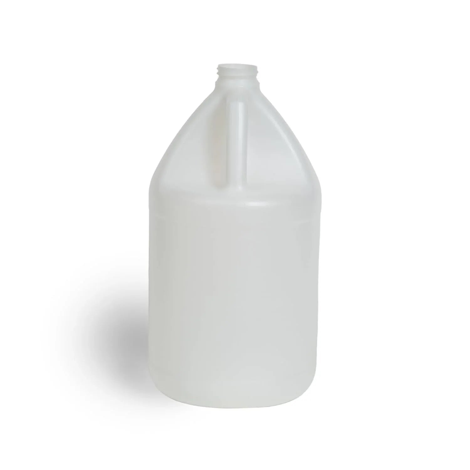 FastRack 1-gallon round plastic jug with lid, durable container for liquids, in clear plastic with a secure screw-on lid.