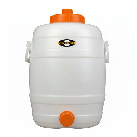 Speidel 30L fermenter with spigot and lid, suitable for home brewing fermentation, made by FastRack.