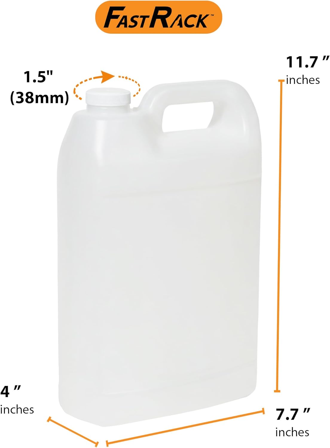 FastRack 1 Gallon Water Jug | F-Style Plastic Jug with lid - 1 pack