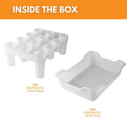 FastRack 12-bottle drying rack with tray for drying wine bottles, made of durable material, displayed on a flat surface.