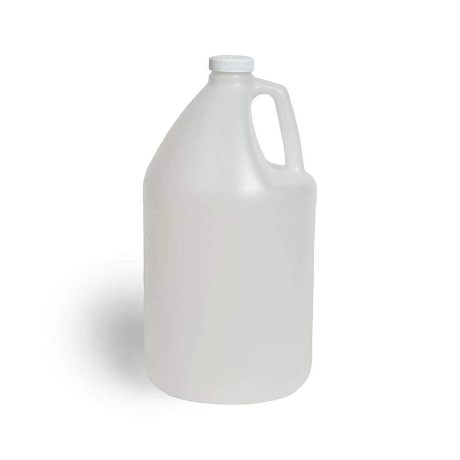 FastRack 1-gallon round plastic jug with lid, durable container for liquids, featuring a handle and secure closure.