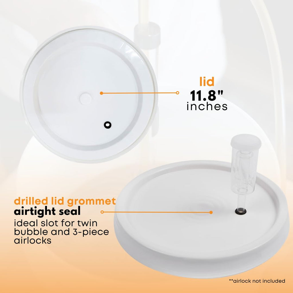 FastRack 6.5-gallon fermentation bucket with lid, durable plastic fermentation container for brewing or fermenting processes.