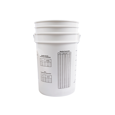 6.5-gallon FastBrewing fermentation bucket with lid for homebrewing and winemaking processes.