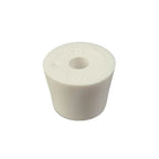 White cylindrical rubber bung on a white background
