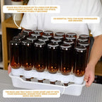 FastRack 24-bottle drying rack with tray for air drying wine bottles, made of durable metal and plastic components.