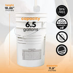 FastRack 6.5-gallon fermentation bucket with lid, sturdy plastic fermentation bucket and airtight lid for brewing or fermenting.