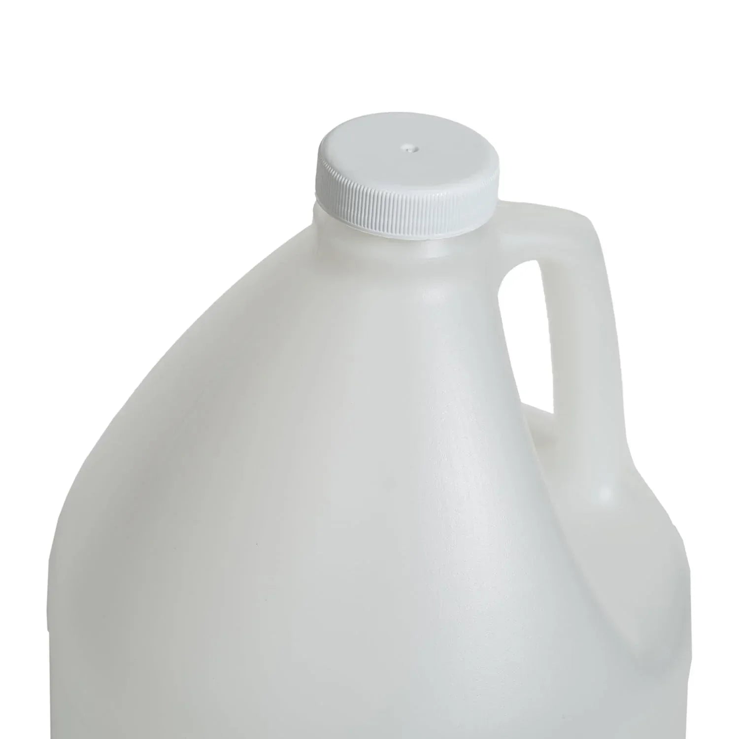 FastRack 1-gallon round plastic jug with lid, durable container for liquids, ideal for storage and transportation.