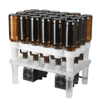 FastWasher 24 beer and wine bottle washer cleaning bottles with rotating brush system, compact and efficient for home brewing.