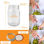 FastRack Glass Mason Jars 16 oz - Pack of 2