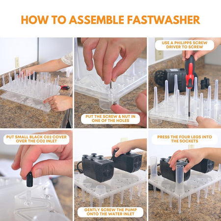 FastWasher 24 beer and wine bottle cleaner, compact bottle washer with multiple nozzles for thorough cleaning.