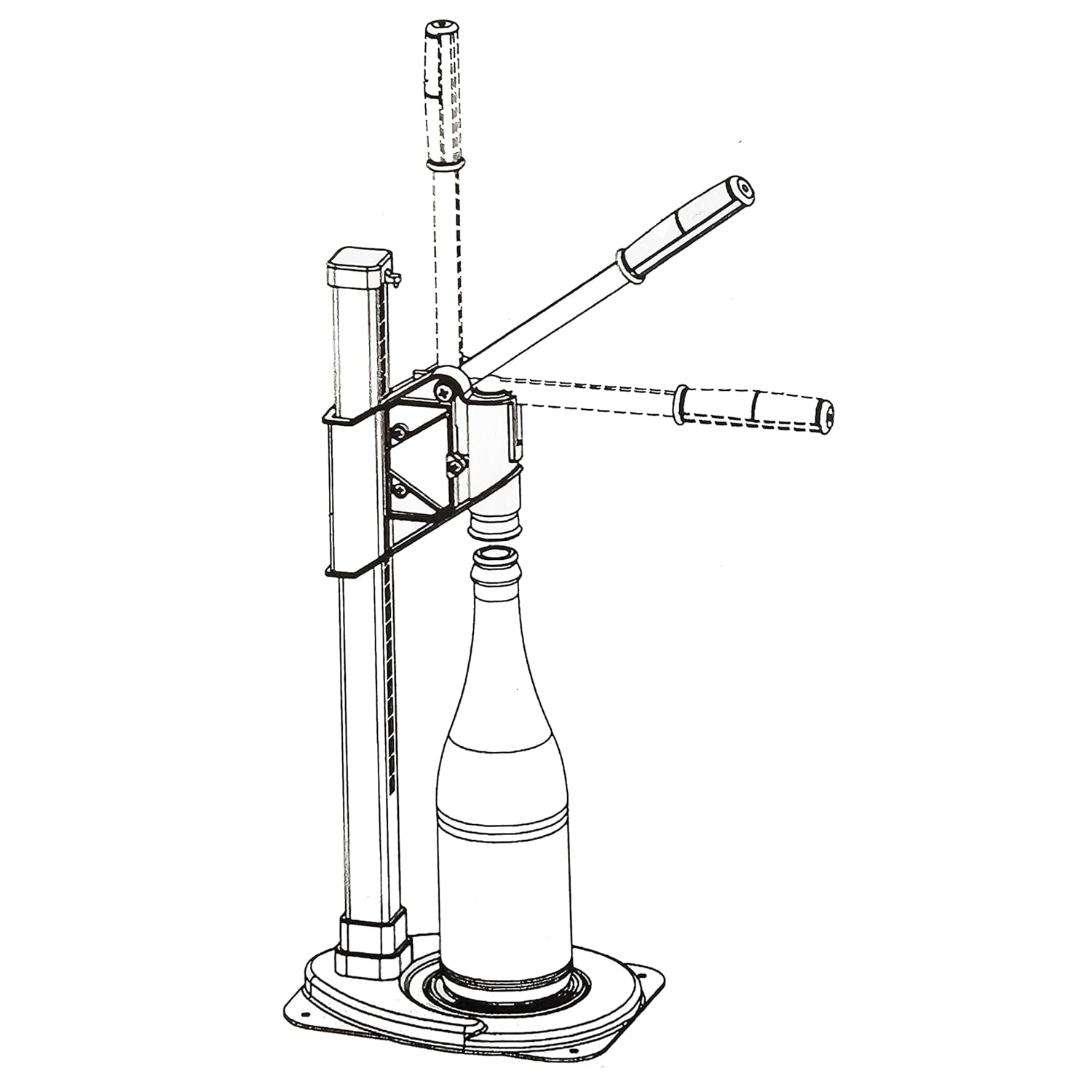 FastRack Super Agata Bench Beer Capper for efficient homebrewing, showing the sturdy capper with metal construction.