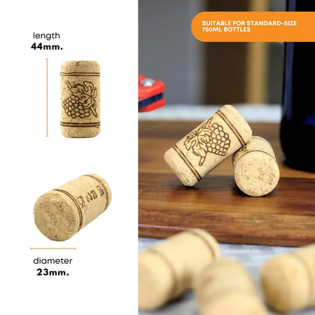 Set of 30 natural wine corks from FastRack, showcasing classic corks suitable for sealing wine bottles.