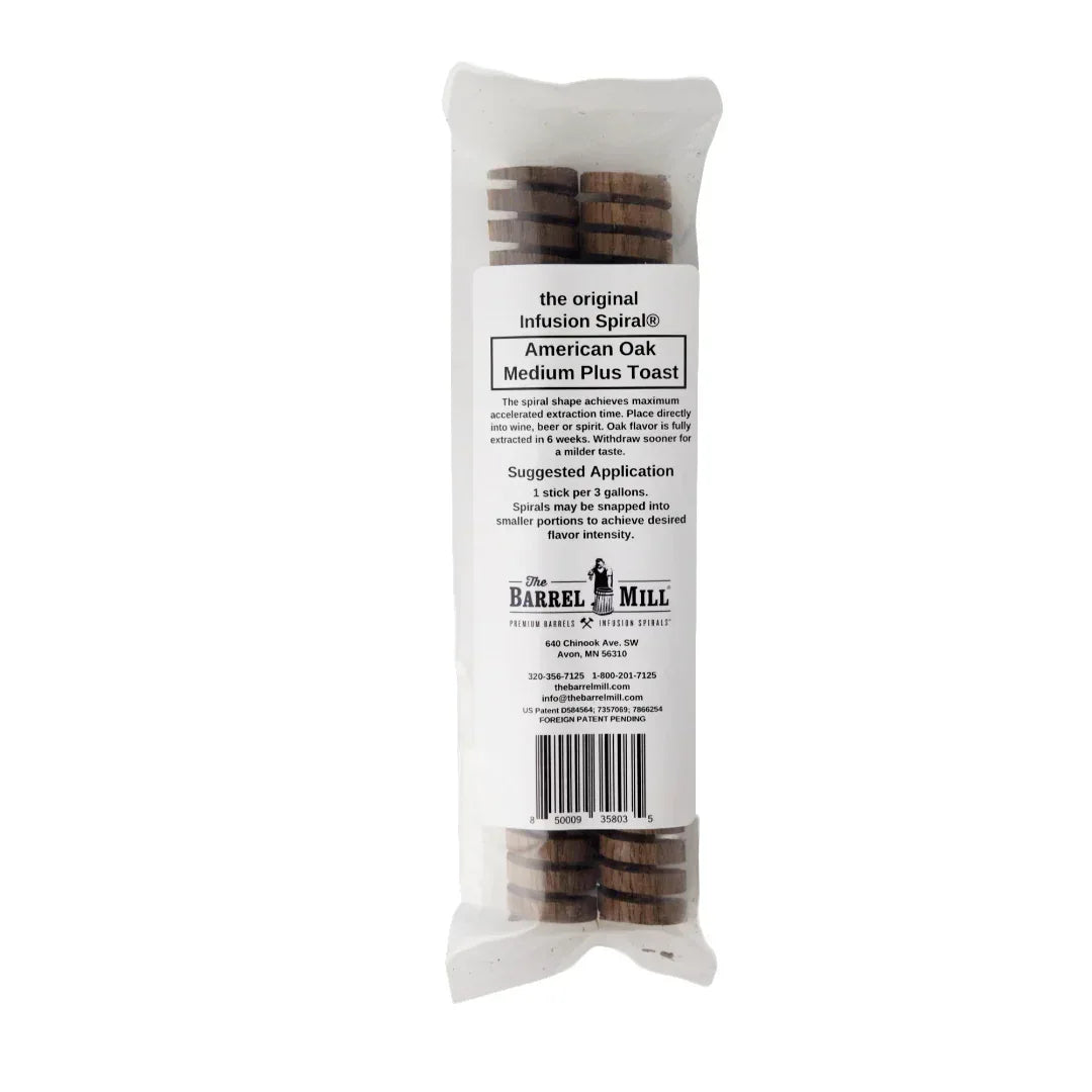 Medium toast American Oak Infusion Spiral by FastRack, showcasing a wood spiral used for flavor infusion in barrels.