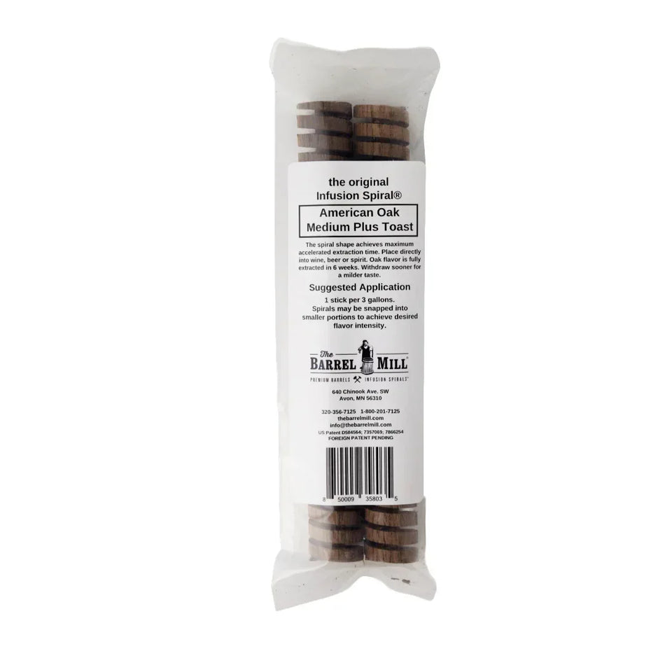 Medium toast American Oak Infusion Spiral by FastRack, showcasing a wood spiral used for flavor infusion in barrels.