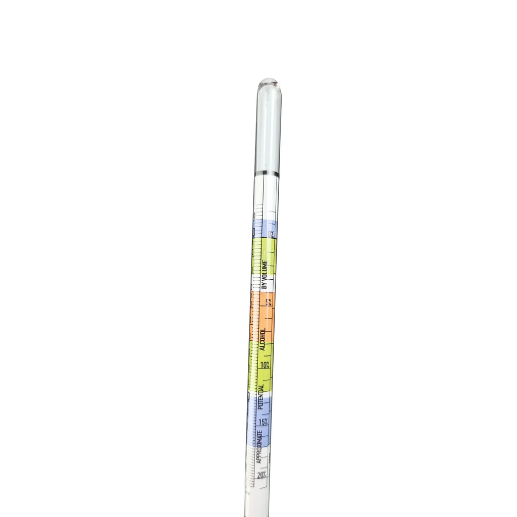 FastRack Triple Scale Brewing Hydrometer for measuring alcohol content in homebrewing and brewing processes.