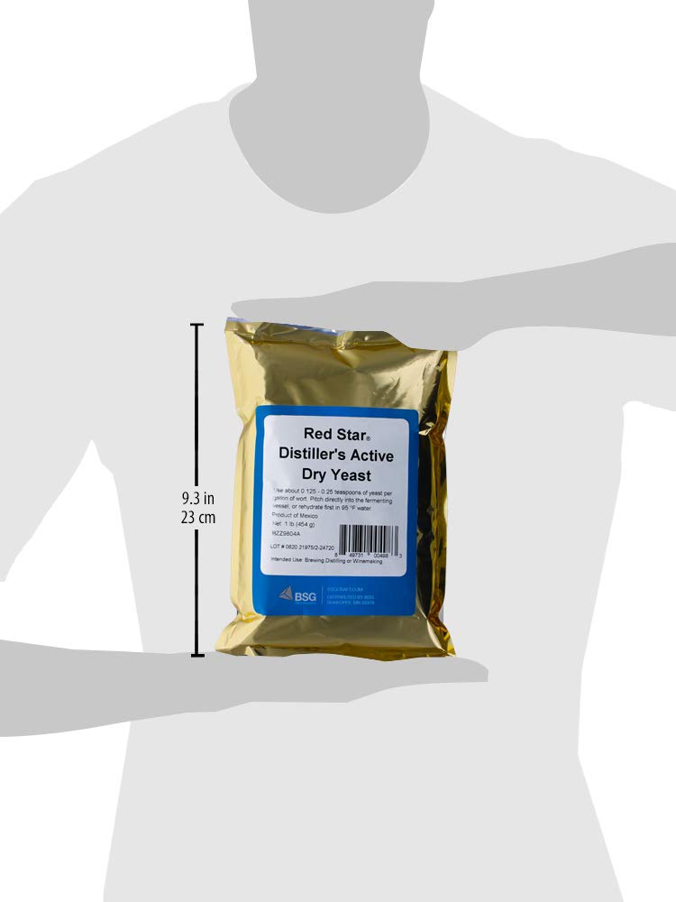 FastRack Red Star Distillers Active Dry Yeast in a 1 lb package, shown in a clear image with the yeast packaging.