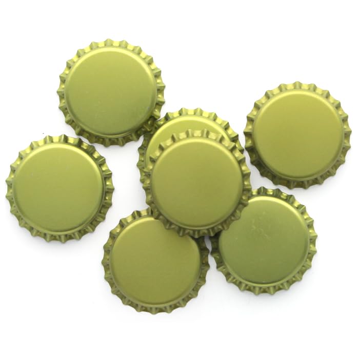 Gold oxygen absorbing beer bottle caps from FastRack, designed to preserve freshness and prevent oxidation in bottles.