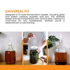 Twin Bubble fermentation airlock by FastRack showing clear plastic design with two chambers for releasing fermentation gases.