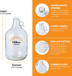 Set of four 1-gallon glass fermentation jugs by FastRack, featuring clear glass and wide mouths for home brewing.