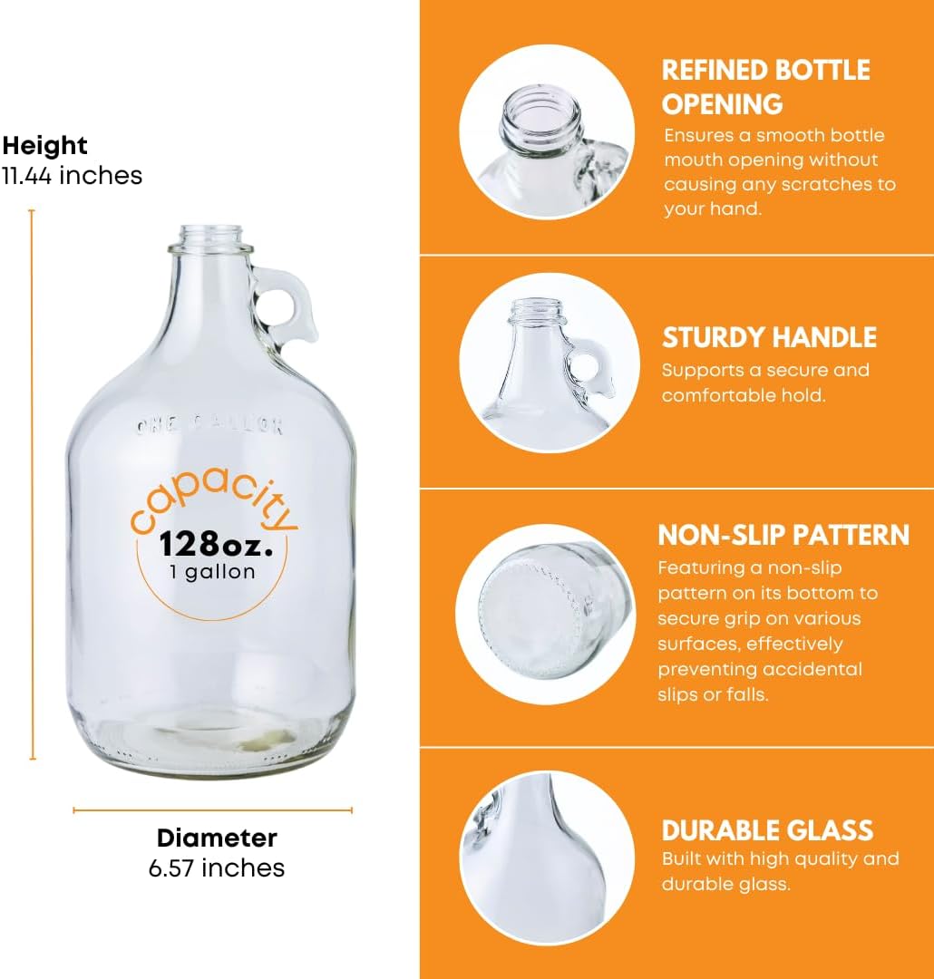 1 Gallon Glass Fermentation Jugs – Case of 4