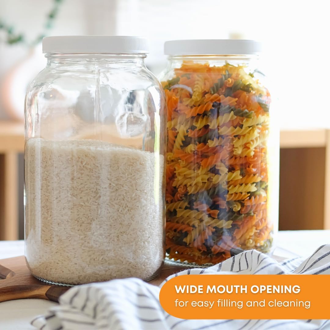 1 Gallon Clear Glass Brewing & Fermentation Jars – Case of 4