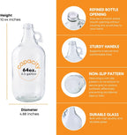 Six 0.5-gallon glass fermentation jugs by FastRack, clear containers with wide mouths and screw-on lids for brewing or fermentation.
