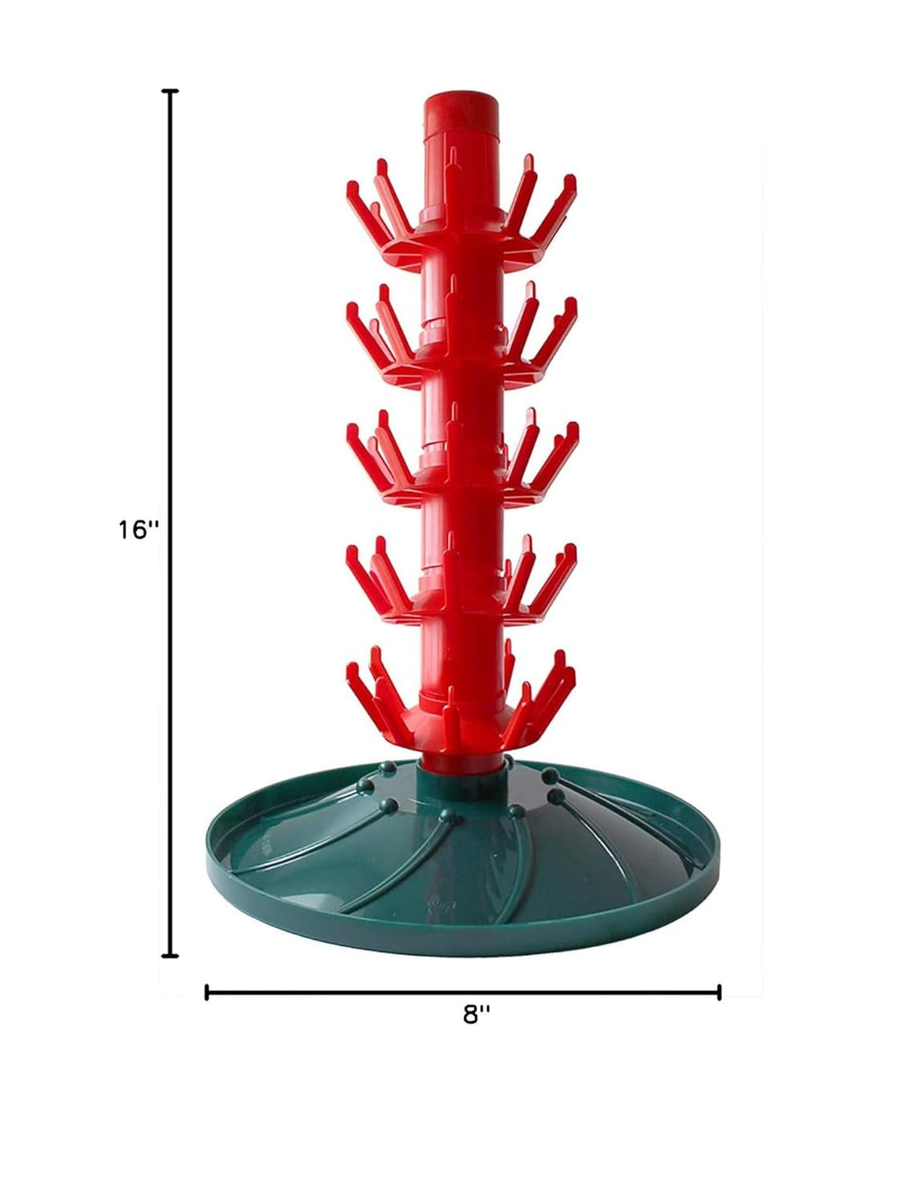 FastRack 45-bottle drying tree with rotating base, stainless steel frame, and adjustable arms for efficient dish drying.