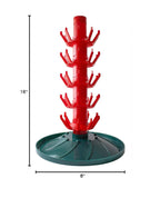 FastRack 45-bottle drying tree with rotating base, stainless steel frame, and adjustable arms for efficient dish drying.
