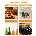 Set of 12 FastRack 22 oz amber beer bottles in a case, showcasing durable glass bottles for home brewing or storage.