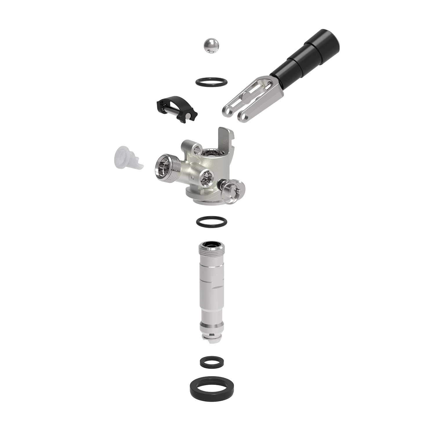 FastRack D-System American Sankey keg coupler for beer kegs, featuring a sturdy metal design and easy connection.