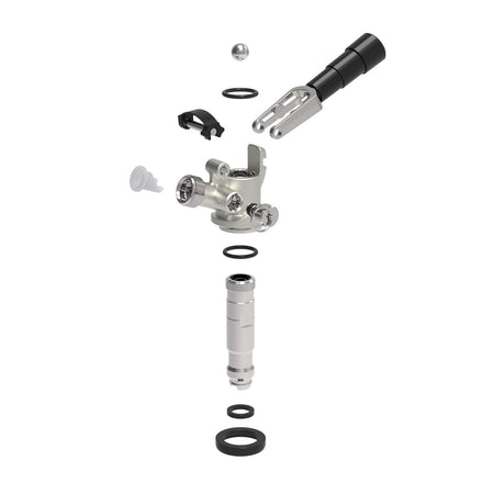 FastRack D-System American Sankey keg coupler for beer kegs, featuring a sturdy metal design and easy connection.